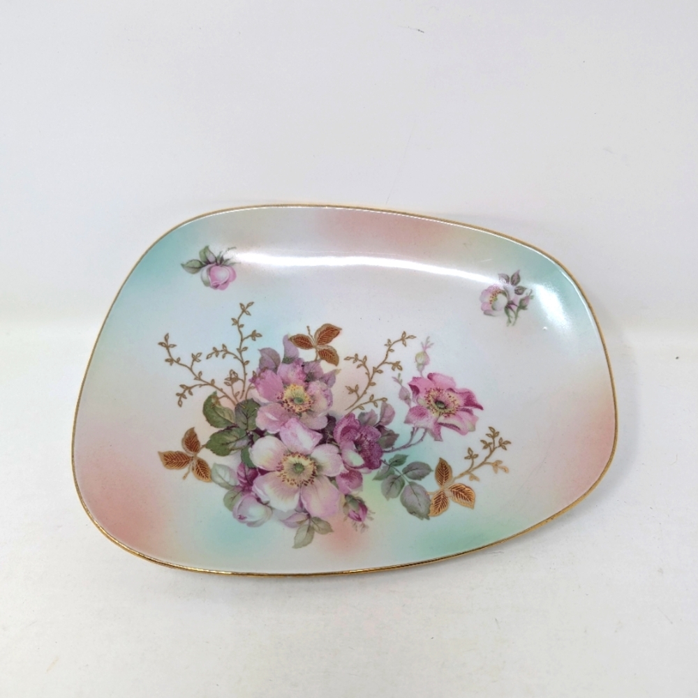 Vintage oval shallow bowl/plate.  Floral. Schumann Arzberg
